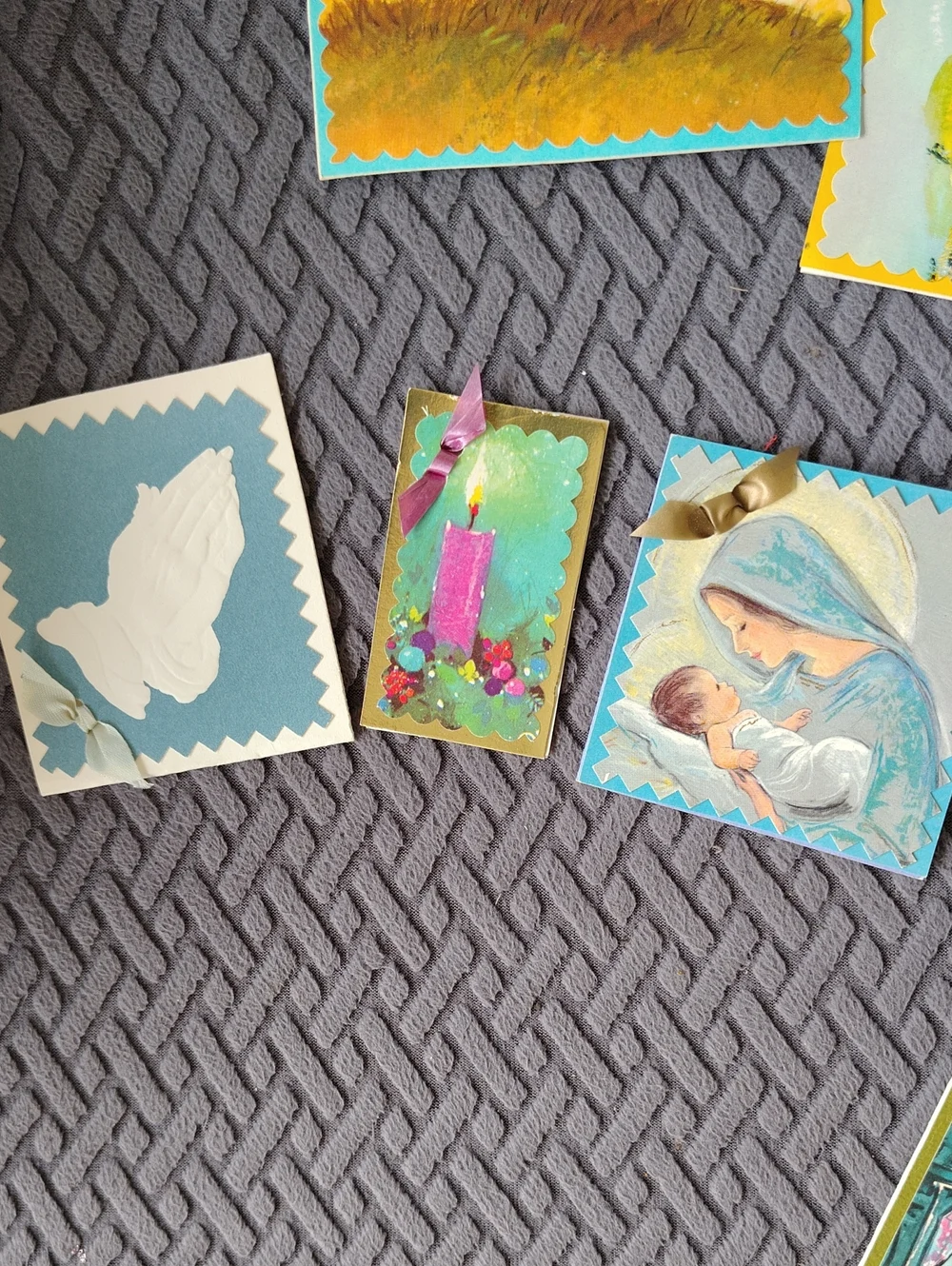 Set Of 10 True Vintage Handmade Religious Christmas Tags